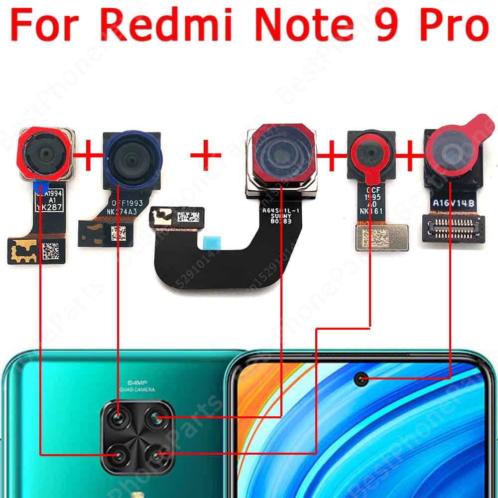 Originele Voor Achter Back Camera Voor Xiaomi Redmi Note 9 Pro Note9 9Pro Belangrijkste Frontale Selfie Camera Module Vervanging Spare onderdelen: Note9 Pro Back Front