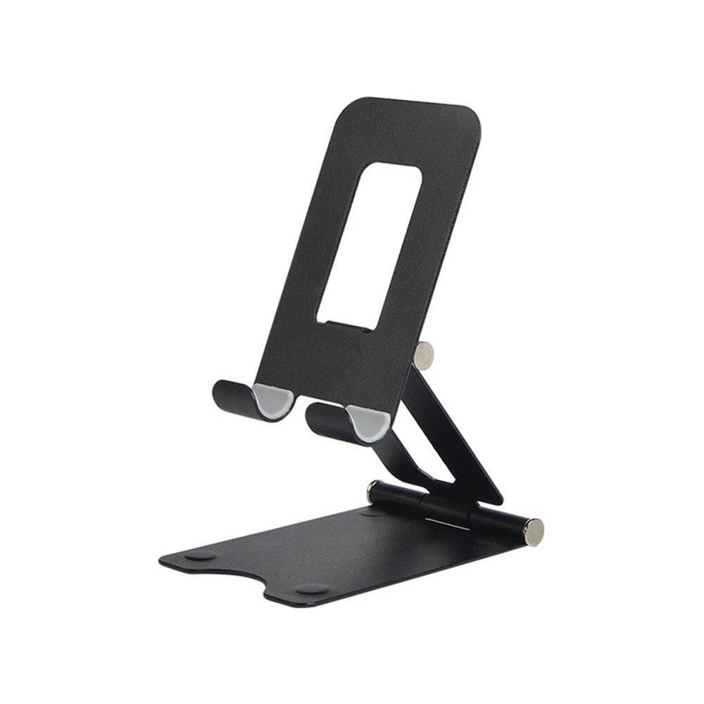 Soporte plegable doble ajustable para teléfono móvil, accesorio de escritorio portátil, de aluminio T Z3Q5, 1 unidad: Negro