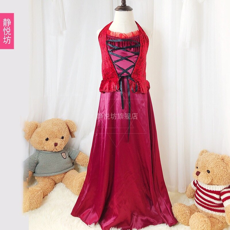 Halloween Kostuum Roodkapje Kinderkleding Meisjes Kleding Vampier Prinses Lange Jurk Sjaal Mantel Heks Meisje