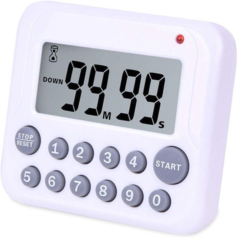 Digitale Countdown Kookwekker 99 Minuut Grote Lcd-scherm Luid Alarm Koken Timer Stand/Haak/Magnetische Achterzijde