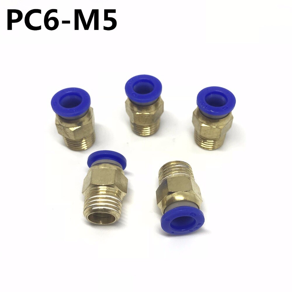 100 STKS PC6-M5 PC6 Pneumatische montage push in quick connector fittings