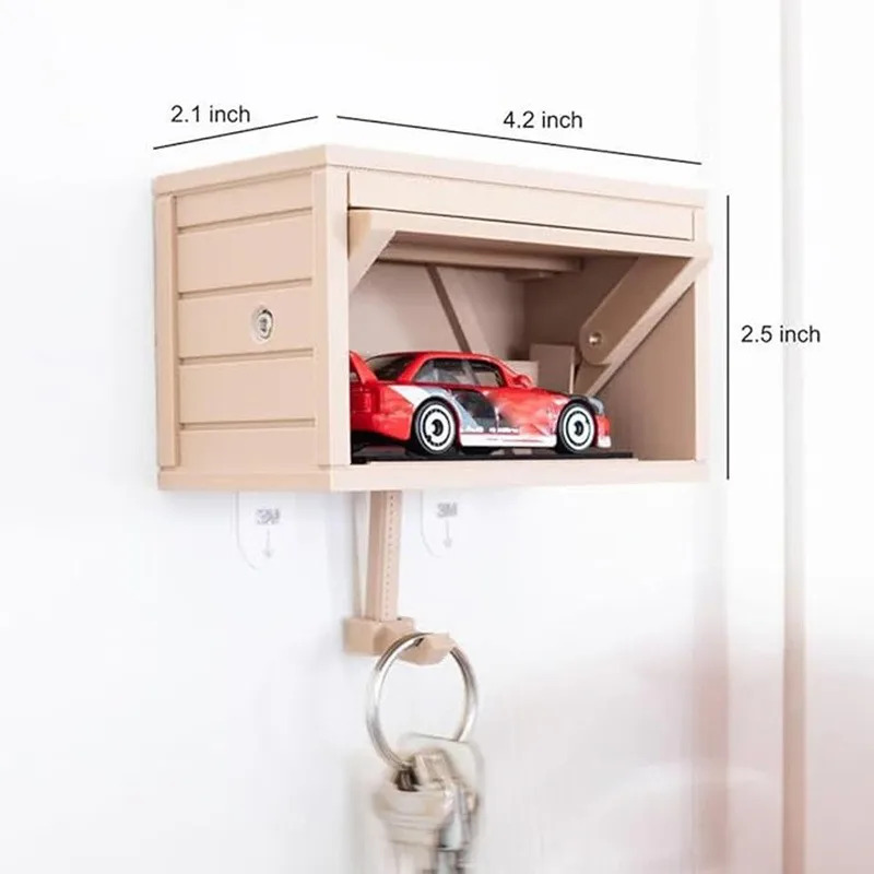 Wall Mounted Key Hangers Wooden Car Garage Key Holder Car Garage Styling Storage Hooks With Door Openers Openable Garage Door