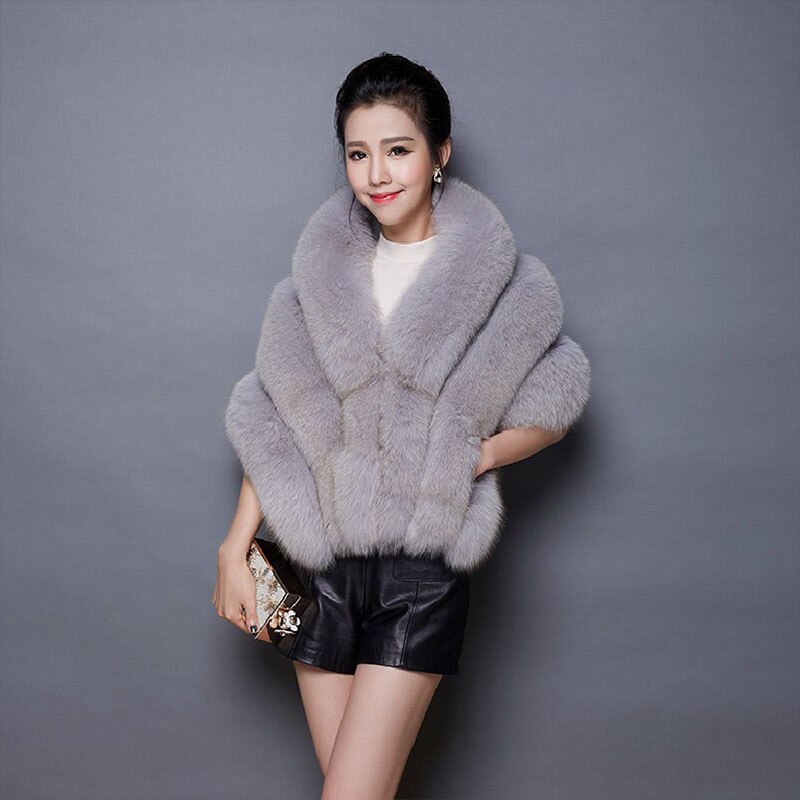 Chales de piel sintética para novia gris oscuro de para boda, Bolero, chaquetas, abrigos, novias, capa de invierno, abrigo de noche para boda