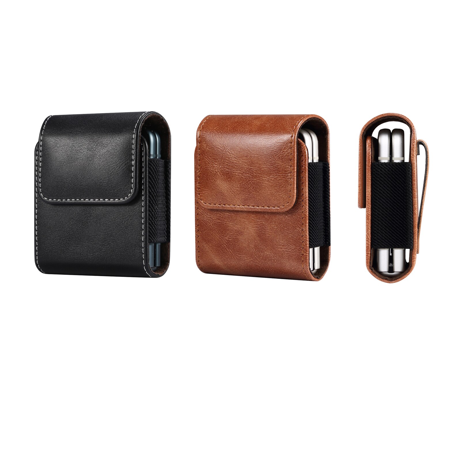 Lederen Riem Clip Case Heuptas Pack Voor Samsung Z Flip 3,Galaxy Z Flip3, voor Motorola Razr 5G ,Moto Razr 5G Holster Pouch