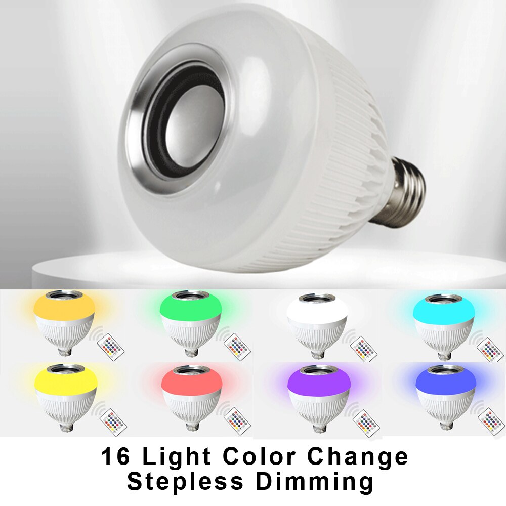 Bluetooth Led-lampen Draadloze Afstandsbediening Bluetooth Speaker 16 Verlichting Kleur Veranderende Smart Led Lamp App Controle Home Deco