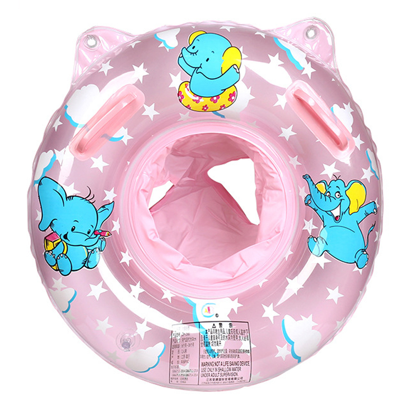 Baby Inflatable Swimming Ring Cartoon Animals Swim Circle For Kids Baby Float Pool Accessories Inflatable Circle For Children: pink elephant