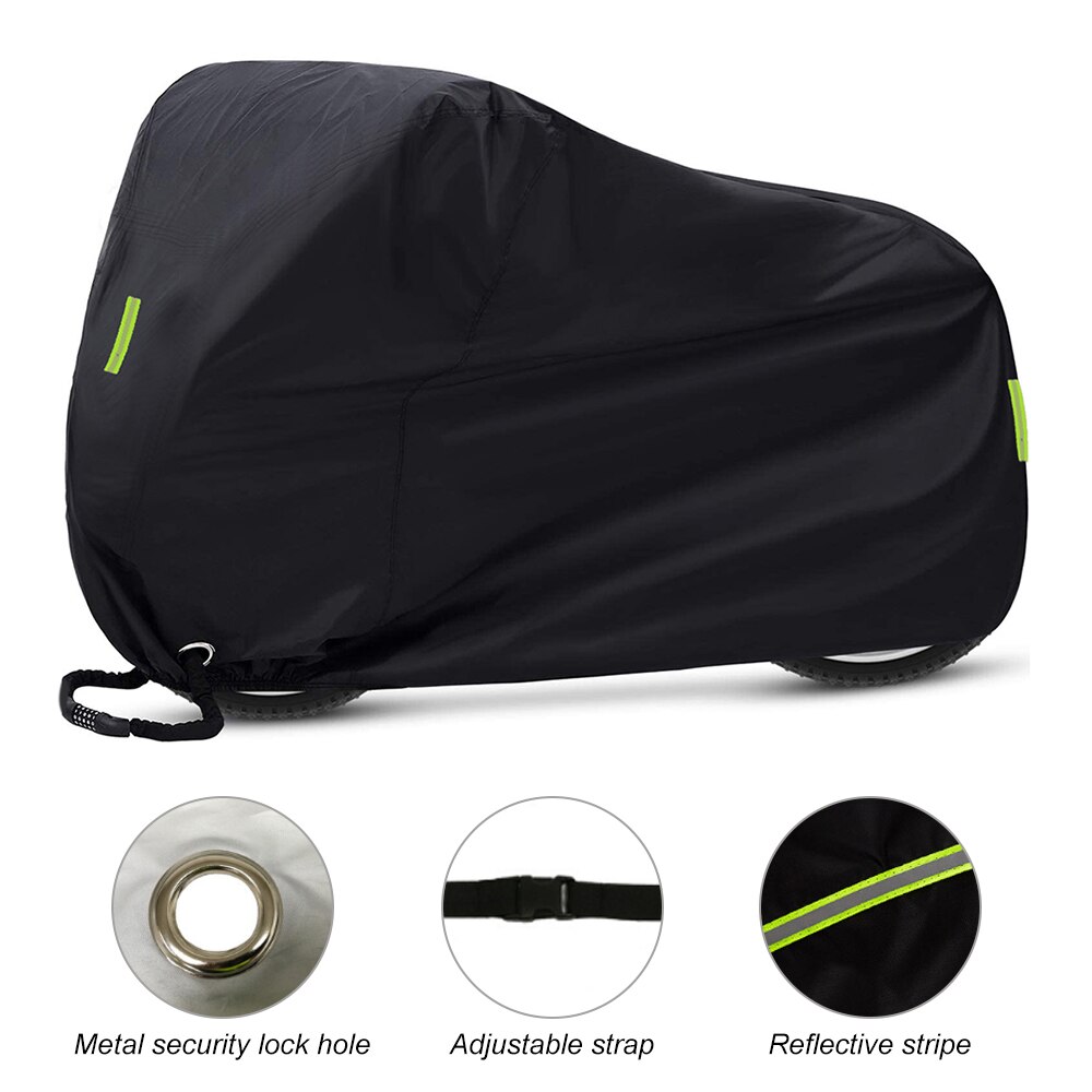 Bicycle Cover Universal Outdoor UV Protector Waterproof Rain Dustproof Motor Bike Cover with Lock-holes 200 x 110 x 70cm