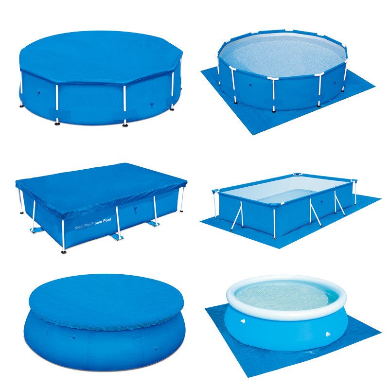 Swimming Pool Cover Tarpaulin Solar Swimming Pool Protection Cover Heat Insulation Film Rainproof Dust Cover Pool Accessories