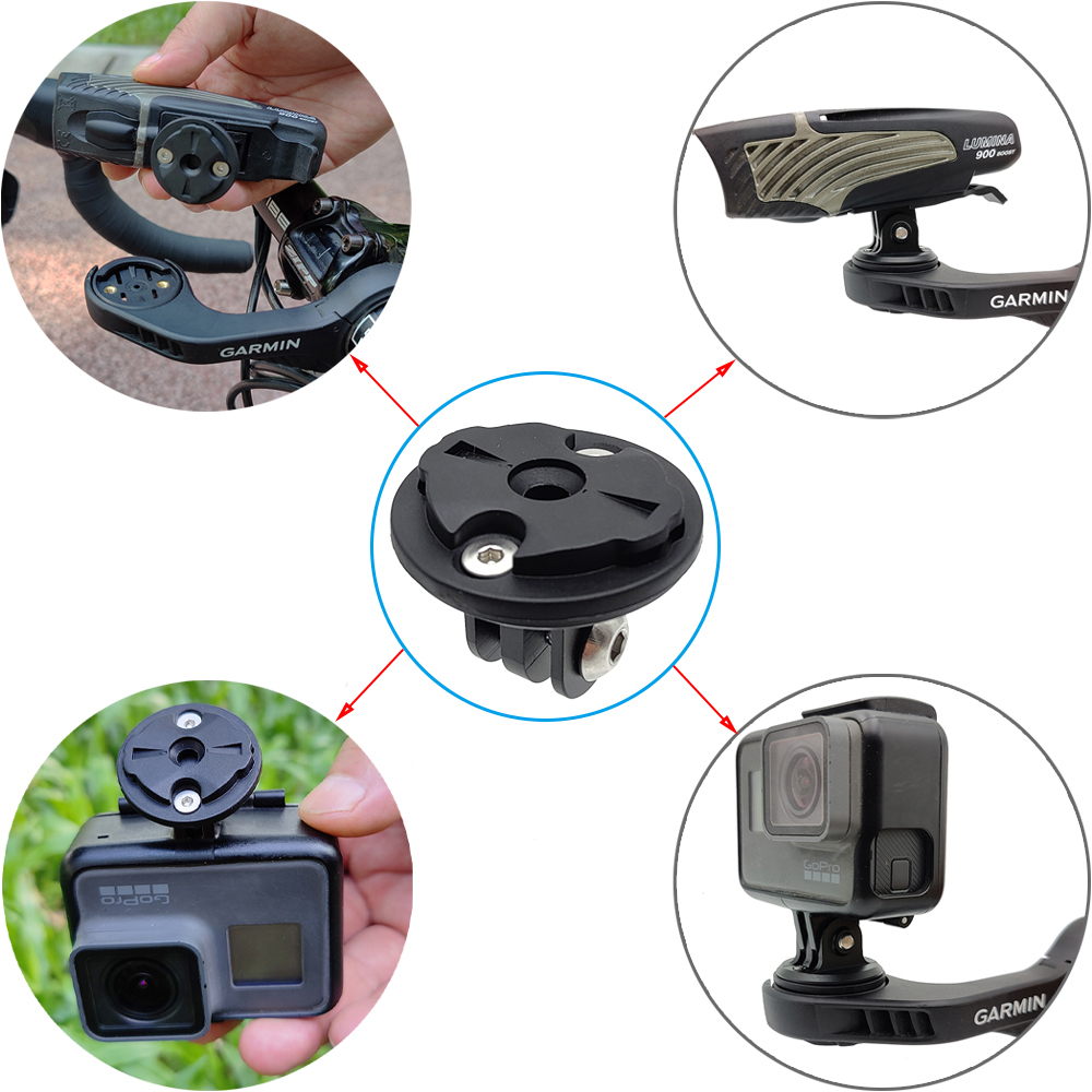 Adaptador de soporte de montaje combinado Garmin Gopro, adaptador de faro de cámara de liberación rápida para montaje de K-EDGE Garmin Wahoo Bryton