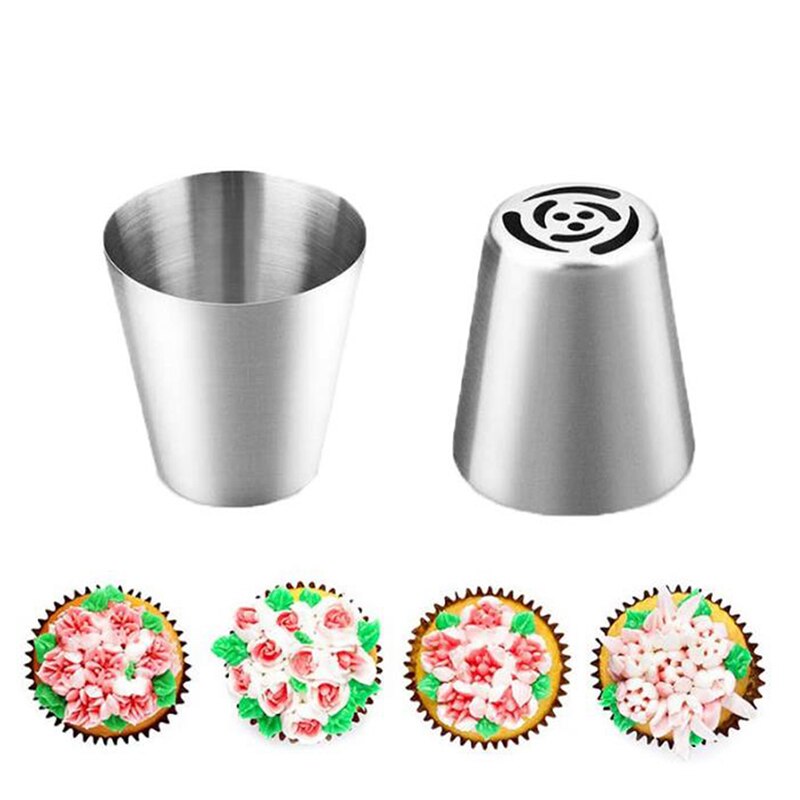 14 unid/set de boquillas de acero inoxidable para glaseado de tulipán con de flores y crema, boquillas para decoración de pasteles y magdalenas
