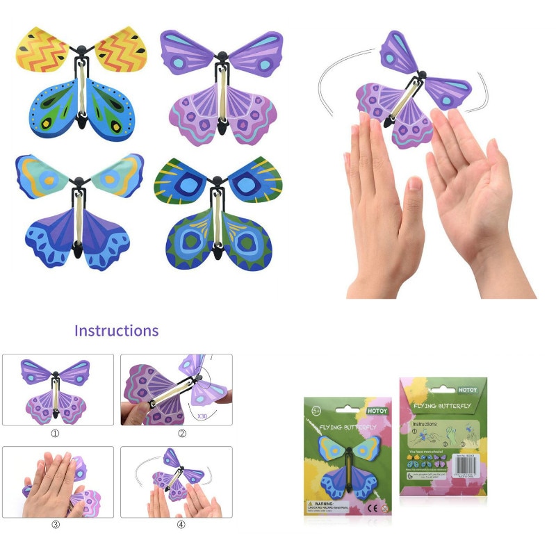 10/20/50 stks veel magic vliegende vlinder van lege handen vrijheid vlinder goocheltrucs Mentalisme magie kids speelgoed magic props