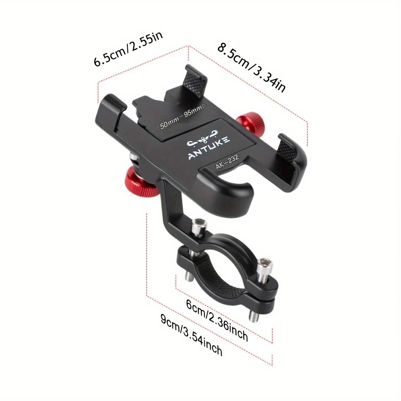 Mountain bike phone holder bicycle holder 360 ° rotatable aluminum alloy adjustable bicycle phone holder anti slip riding holder