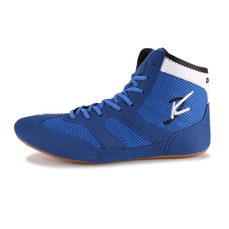 Mens Wrestling Shoes Annti Slip Boxing Sneakers Red Blue Light Weight Wrestling Sneakers Men Breathable Boxing Shoes Boy: LanSe / 4