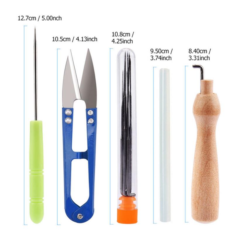 36/50Pcs Colors Wool Felt Roving Wool Felting Tool Kit Fiber Material with Felt Needle Set Weaving Needlework Spinning Craft Kit