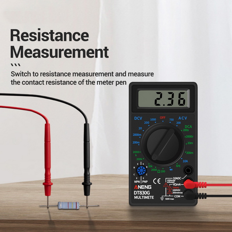 Digitale Multimeter Voltmeter Amperemeter Ohmmeter DC10V ~ 1000V 10A Ac 750V Stroom Tester Test Lcd DT830B