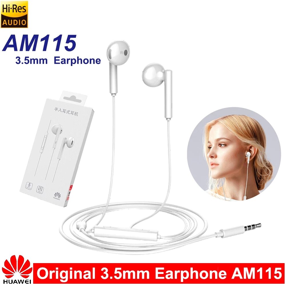 Voor Huawei AM115 Headset Met 3.5Mm In Ear Oordopjes Oortelefoon Speaker Bedrade Controller Voor Huawei P10 P9 P8 Mate9