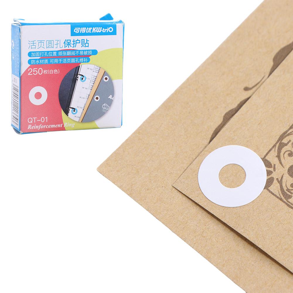 Adhesive 15mm Student Reinforcement Ring Hole Reinforcement Labels Binding Paper Sticker Hole Punch Protector Round Stickers: WHITE