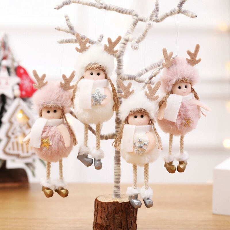 Jul sød engel dukke plys legetøj hængende vedhæng juletræ hængende dekoration børn