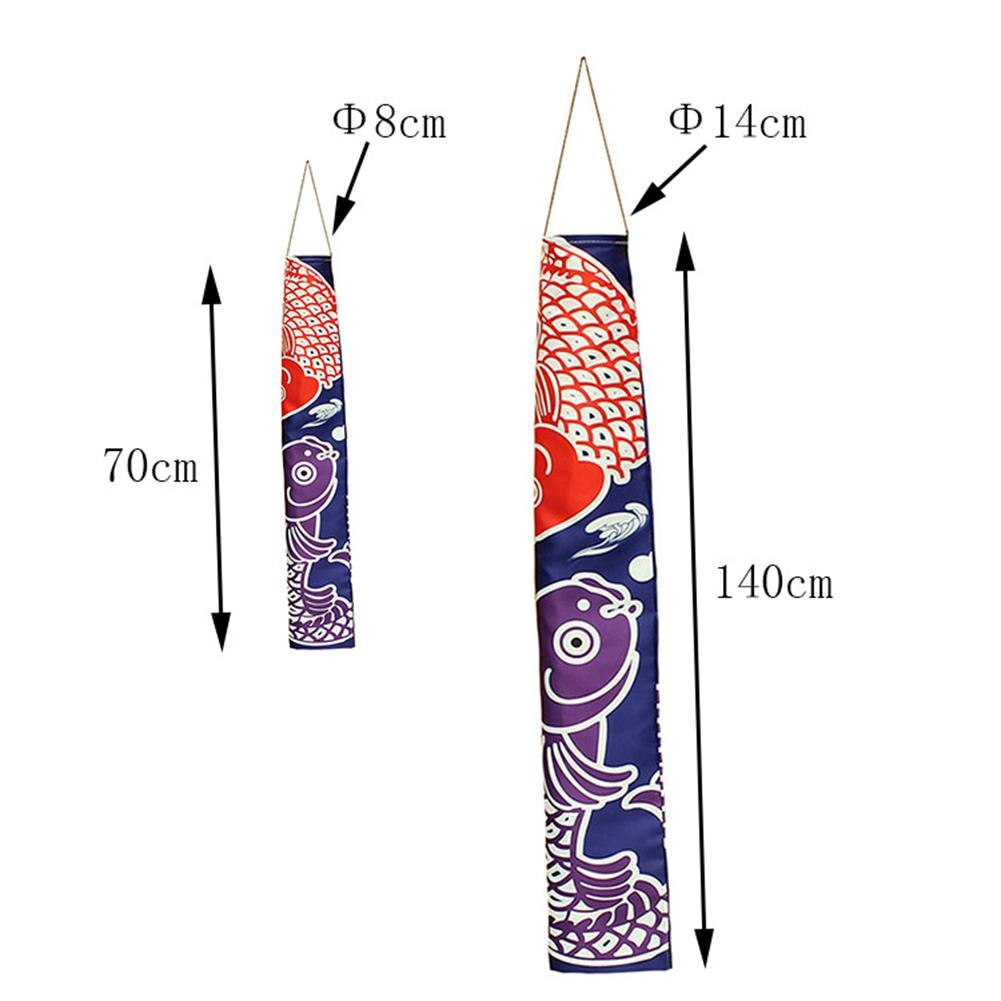 Heißer 70cm Japanischen Karpfen Spray Windsack Streamer Fisch Flagge Koinobori Kite Cartoon Fisch Bunte Windsack Karpfen Wind Socke Flagge 140cm