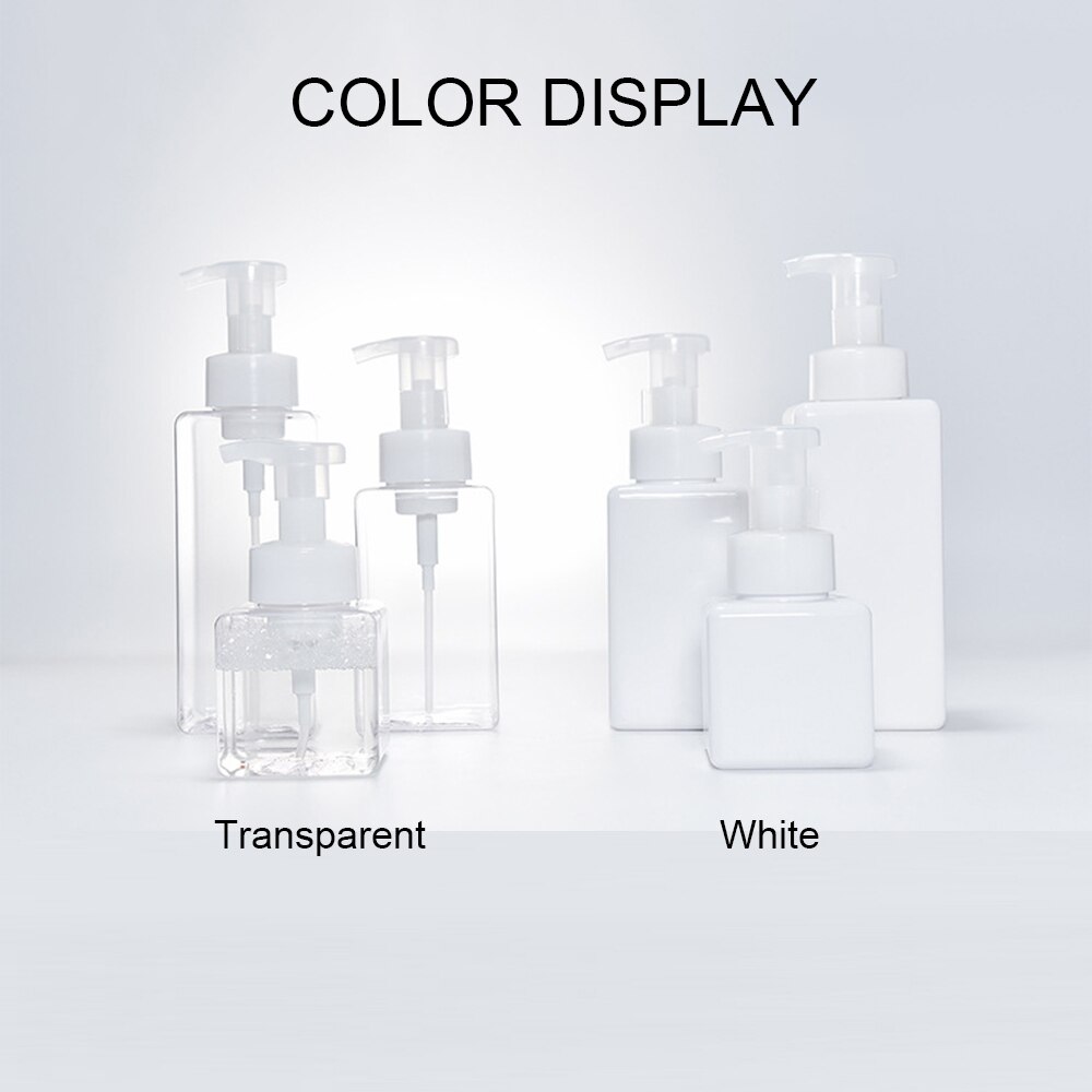 Plastic Liquid Soap Dispensers Square Clear Foaming Bottle Liquid Soap Mousse Points Bottling Shampoo Foam Pump Bottles
