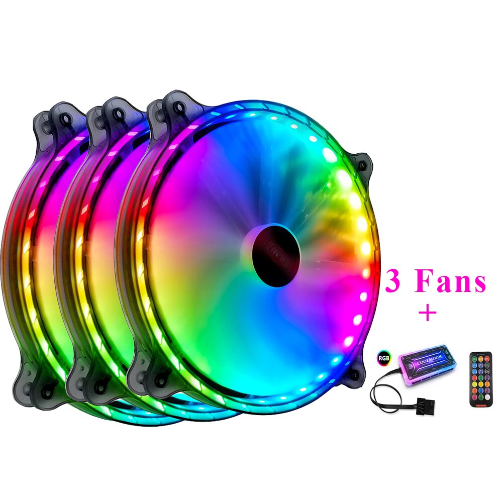 Högt luftflöde 200mm st fodral fläkt ventilador tyst kylning för dator 6 pin mute pwm rgb fodral fläktar kylare justera fläktar kylare: 3 in 1