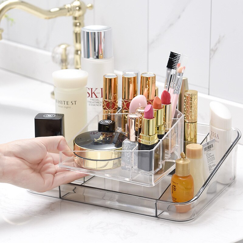 Clear Make Storage Box Lipstick Cosmetische Organizer Voor Make-Up Kwasten En Huidverzorgingsproducten Eyeliner Cosmetica Make Up Case