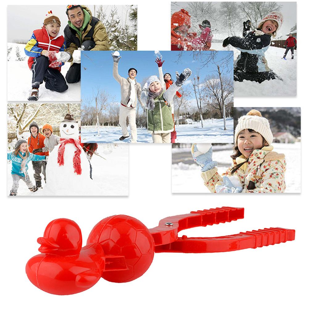 Winter 3D Eend Voetbal Sneeuwbal Maker Sandball Maker Clip Leuke Vorm Kids Outdoor Sneeuw Zand Maken Mold Speelgoed Tool