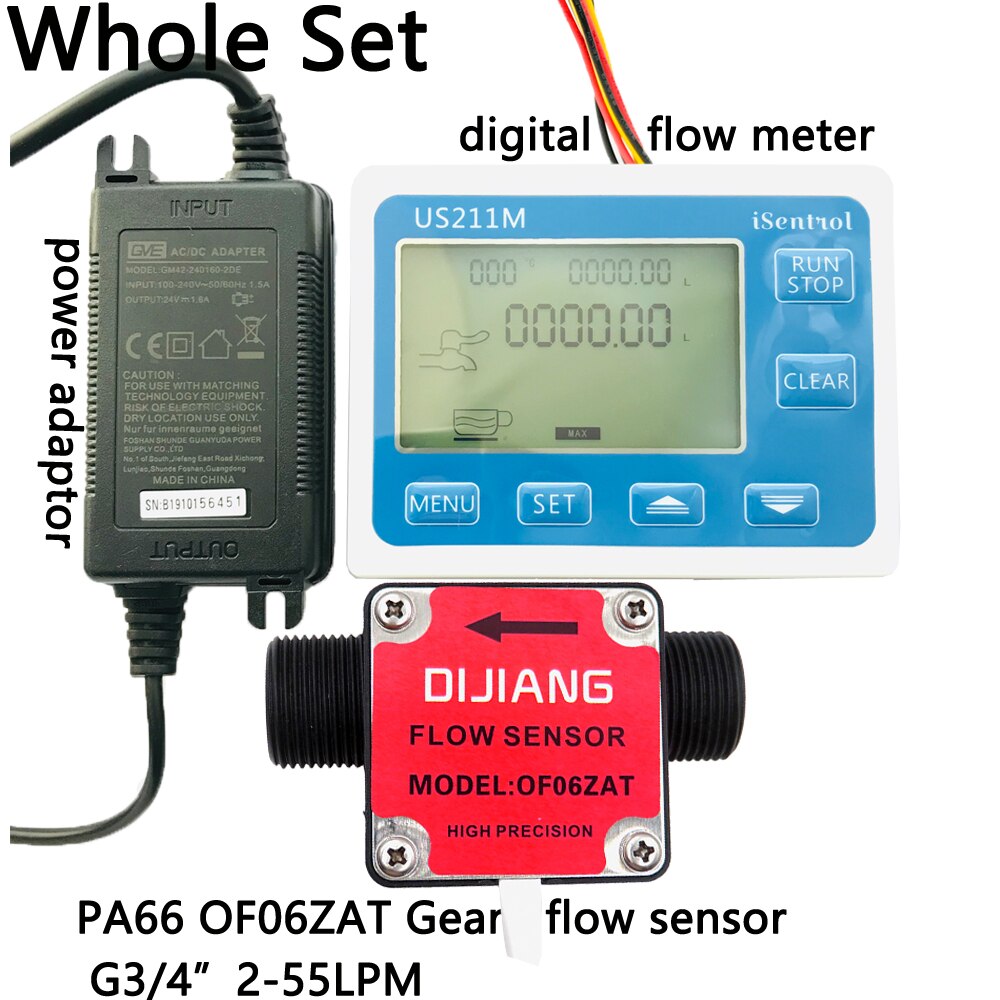 US211M Olie Flow Meter En Gear Flowsensor OF06ZAT Voor Melk Diesel Olie Lubracant BSP3/4 "2-55L/min Honey Bee Dijiang Isentrol