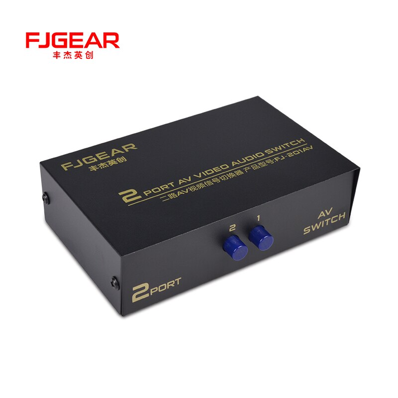 2 Port Audio Video Rca Switch Splitter Selector Av Signaal Rca Composiet Kabel Voor Tv Dvd Speler Xbox PS2 Av switcher FJ-201AV