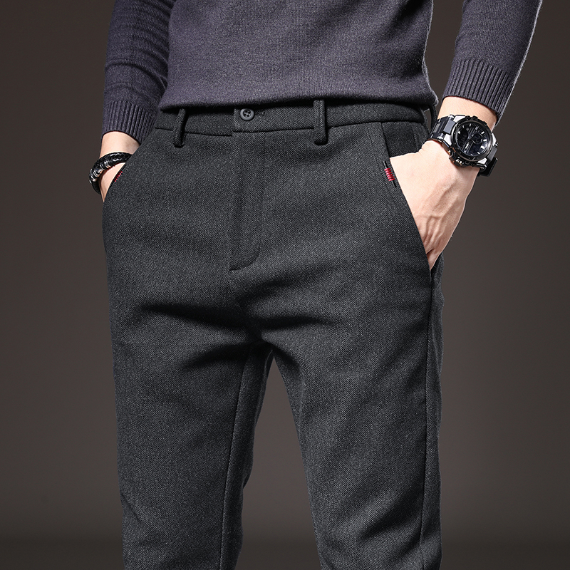 Herfst En Winter Casual Heren Broek Slim Fit Comfortabele Taille Strakke Mouw Mode Veelzijdige Broek