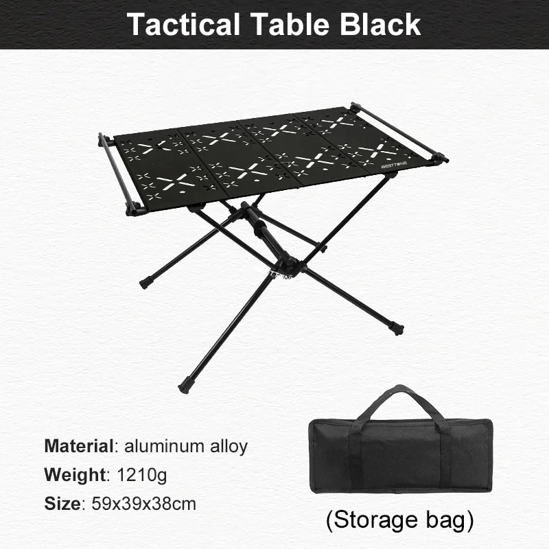 WESTTUNE Camping Folding Table Portable Aluminum Alloy Lightweight Table with Accessories Multifunctional Outdoor Table: Gold