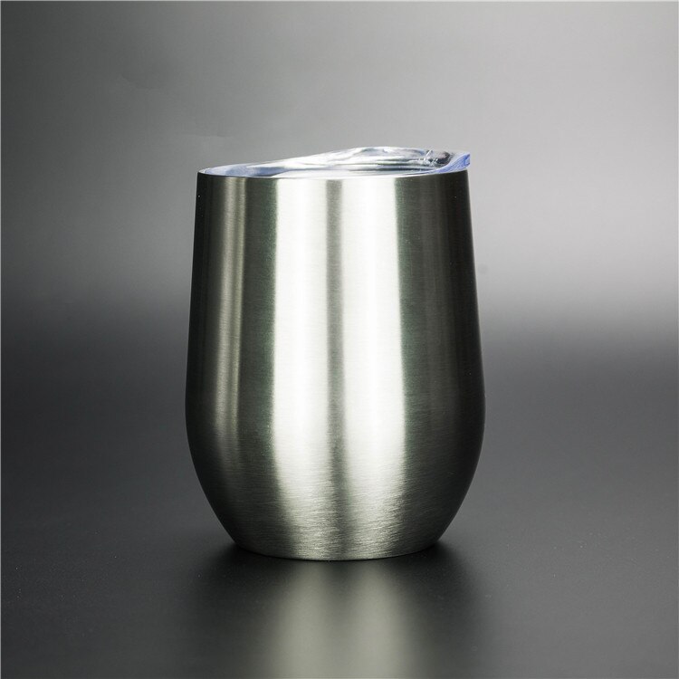 12 unzen Ei Cocktail Becher Wein Tasse Edelstahl Metall Becher Becher Heißer: Silber-