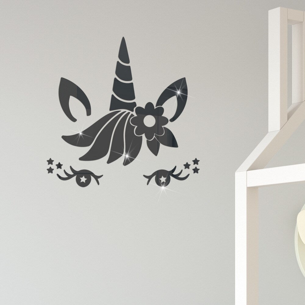 Kawaii Einhorn Acryl Zauberstab Aufkleber Spiegel Aufkleber Tapete Schlafzimmer Wohnzimmer Dekor Hause Dekoration Zubehör