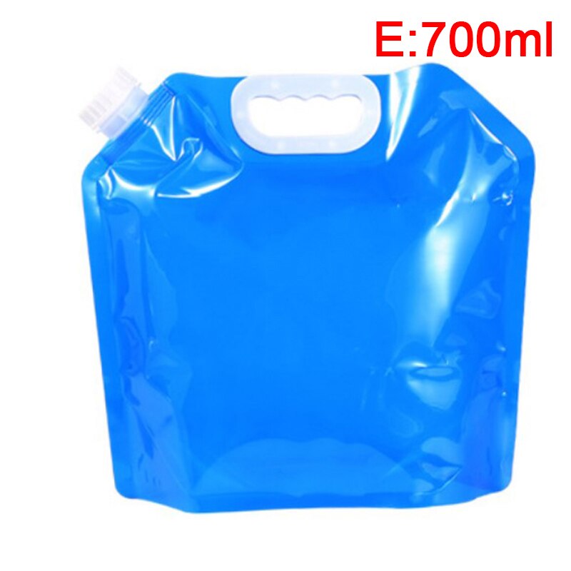 Bolsa de agua plegable portátil para coche, depósito para el agua, Picnic, 0,7/5/10L: E-Blue 700ml