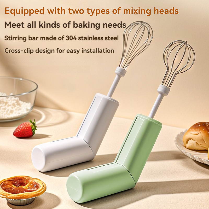 Mezclador de alimentos eléctrico portátil plegable, mezclador eléctrico de mano con recarga USB, batidor de huevos, utensilios de cocina para el hogar