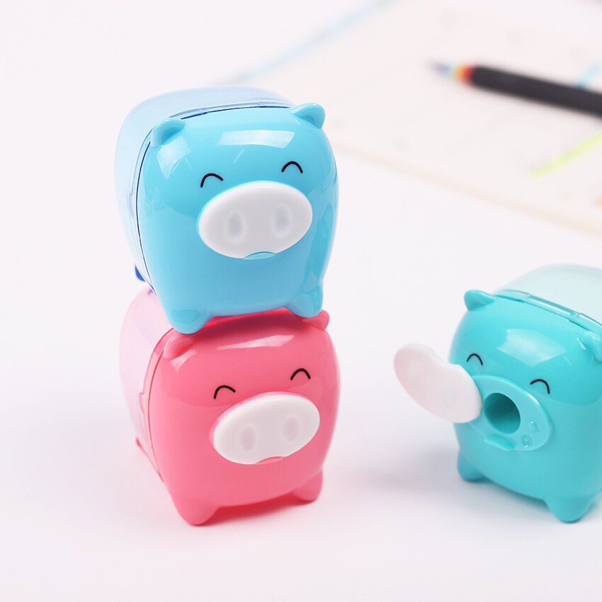 Sacapuntas de plástico Kawaii de color caramelo para niños, sacapuntas coreano para útiles escolares para niños, papelería, 1 ud.