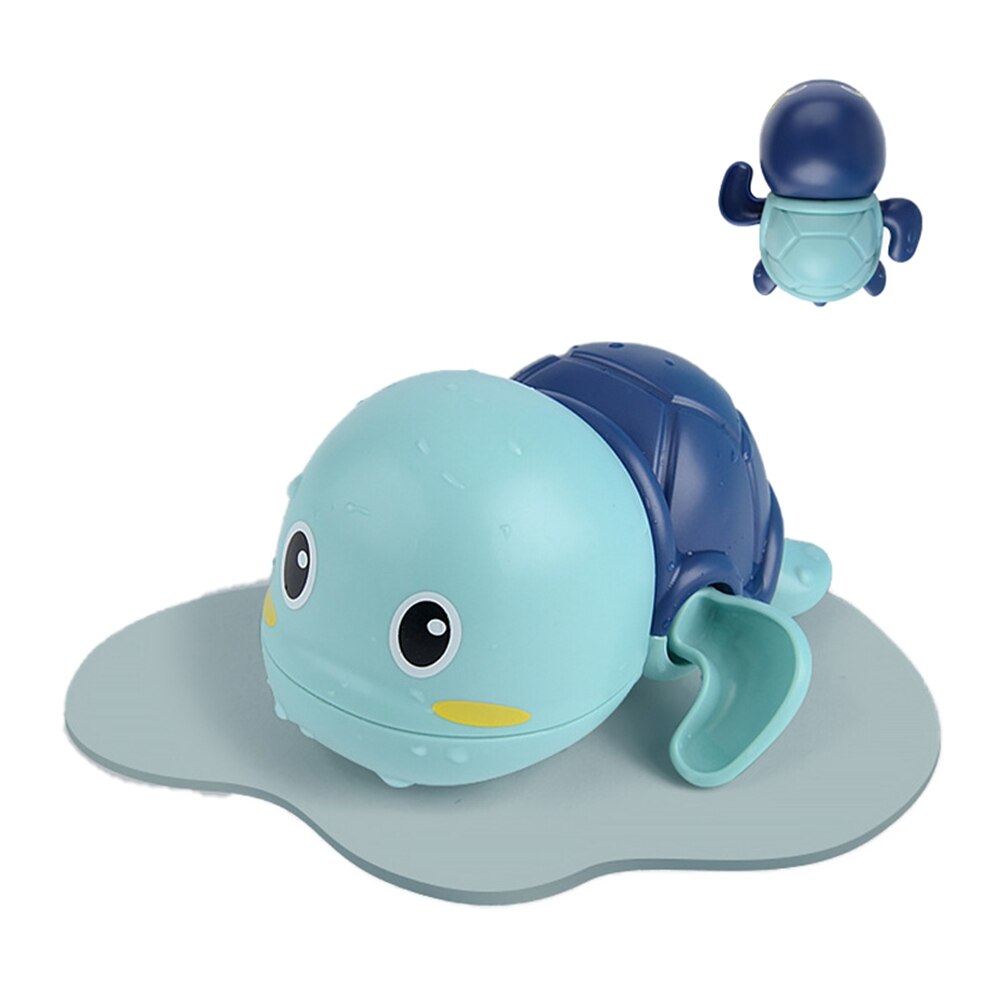Sjov baby strand badning legetøj badeværelse børn sød skildpadde urværk svømning dryssende brusebad svømning vand legetøj børn: Dyb blå
