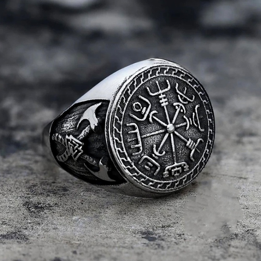 Bague Viking Vintage en acier inoxydable pour – Grandado