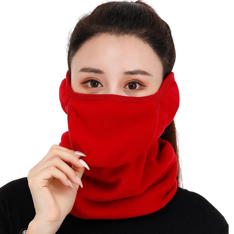 Winter Gezicht Bescherming Riding Gezichtsmasker Nuttig Stofdicht Maskers Bescherming Oor Bescherming Halsbanden Ademend Gezichtsmasker: Rood