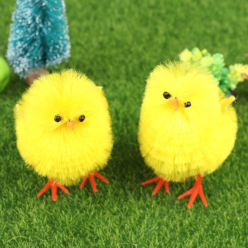 Simulation pâques poussin jaune Mini beaux jouets artificiels en peluche poulet de pâques pour enfants décoration de la maison