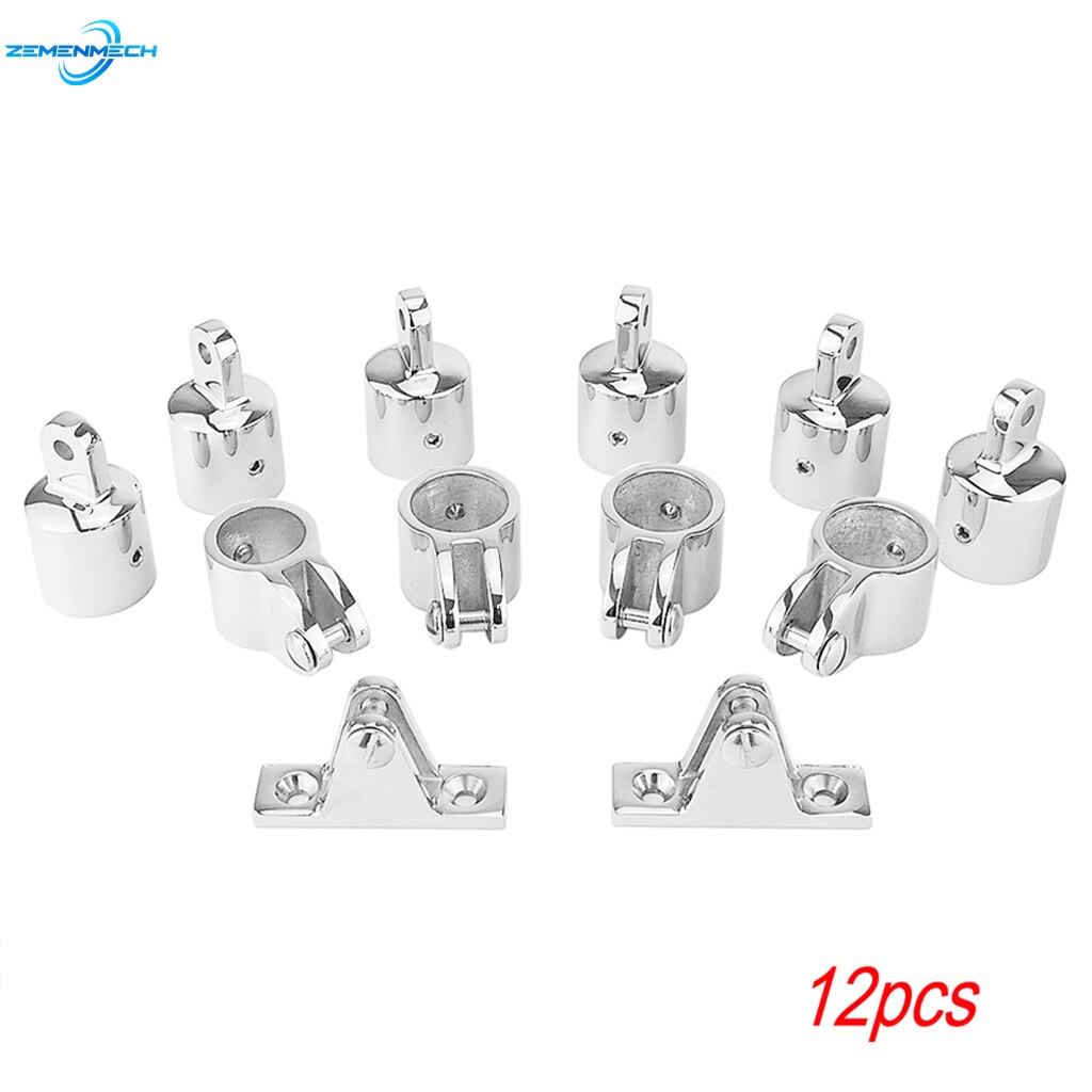 Accesorios para barcos, acero inoxidable 316 marinas de conjunto de herramientas, conjunto de bisagra de cubierta, mandíbula deslizante, ajuste de extremo de ojo, Bimini, 3 arcos, Universal, 12 Uds.