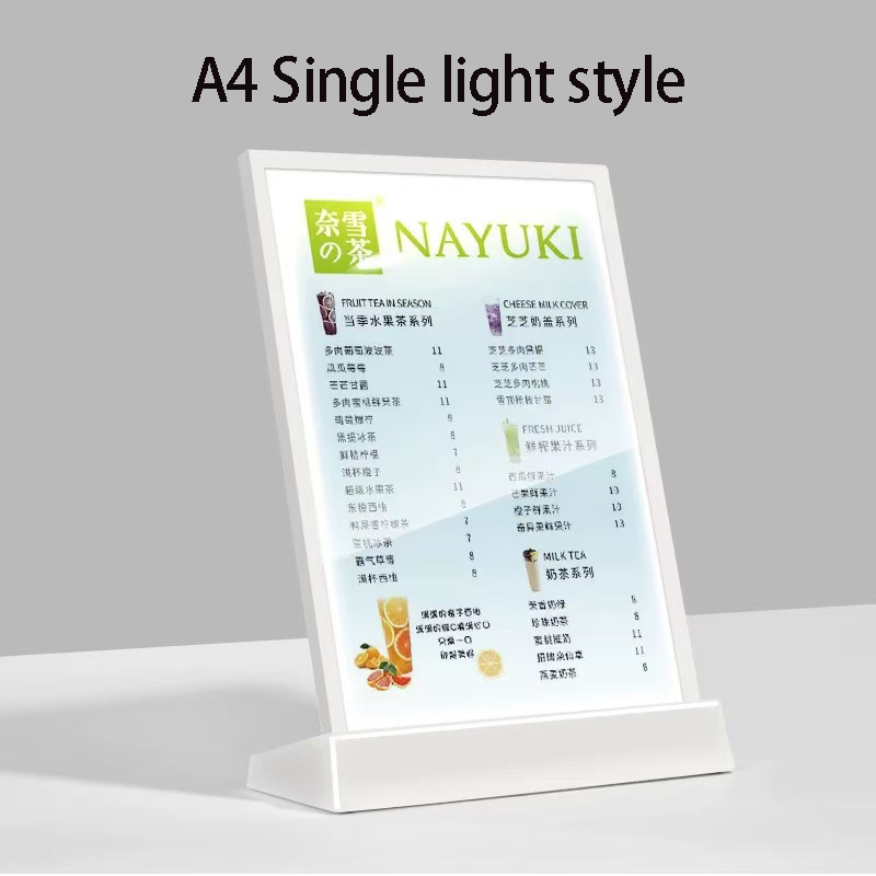 Oplaadbaar elektronisch prikbord A4A5 desktop elektronisch menubord: WHITE