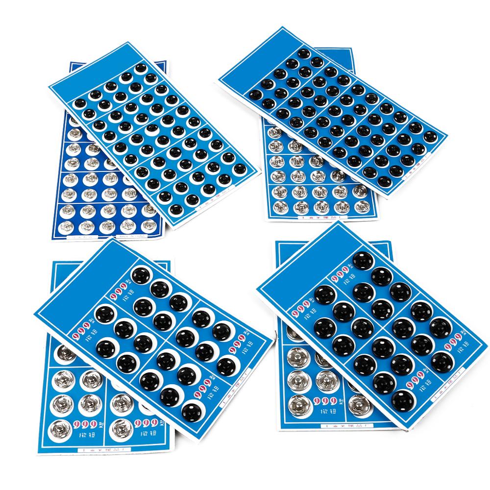 8/10/12/14/16/18mm Metal Iron Snap Fasteners Press Button Stud Black Silver Color Clothing Accessories Sewing Embedded Buckle