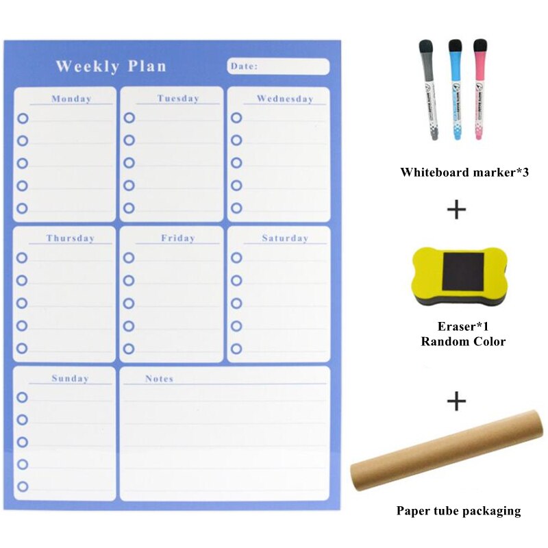 Magnetic Weekly & Monthly Planner Children's Summer Vacation Winter Daily Time Management Message Drawing Whiteboard: 7
