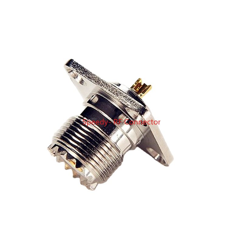 UHF SO239 SO-239 SL16 Female Jack 4hole Flange Connector UHF Socket Mount Solder for Panel Chassis Coaxial Adapter Brass Copper
