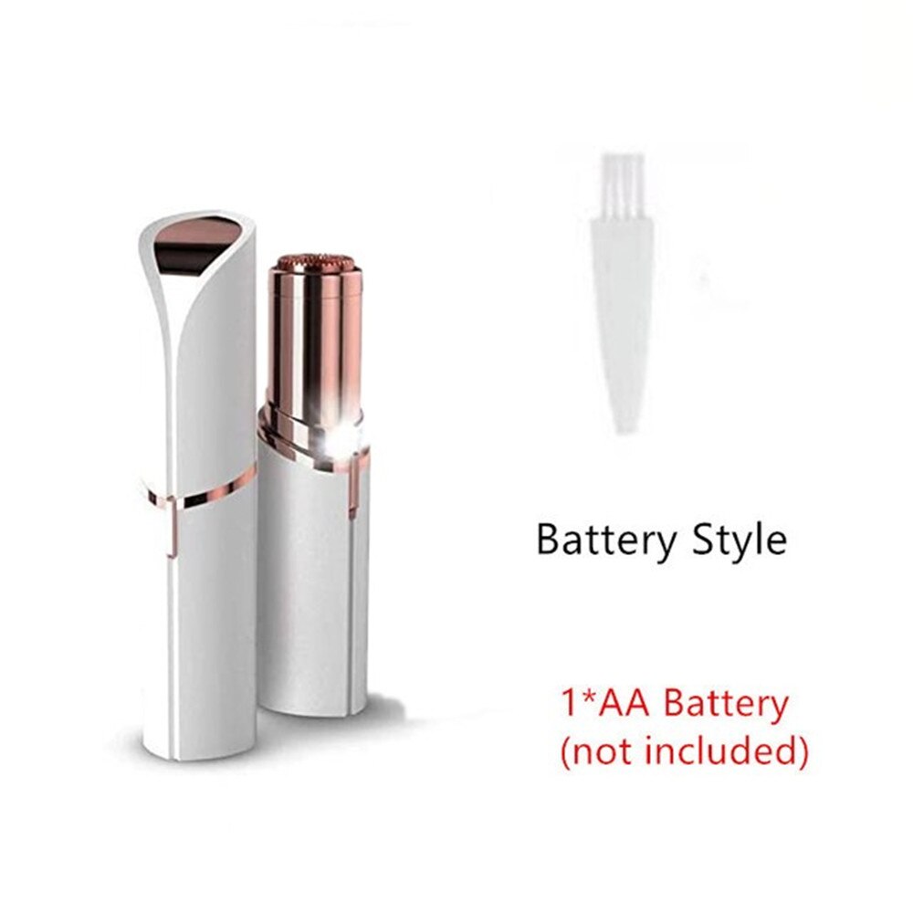 Usb Opladen Draagbare Elektrische Epilator Pijnloos Haar Remover Epilator Wenkbrauw Trimmer Scheerapparaat Voor Gezicht Lip Wangen Vrouwen: battery style white