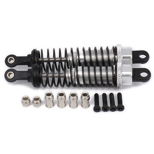 RCAWD Adjustable 80mm Alloy Aluminum Shock Absorber Damper For Rc Car 1/16 Traxxas Buggy Truck Hpi Hsp Losi Axial Tamiya Redcat: Silver