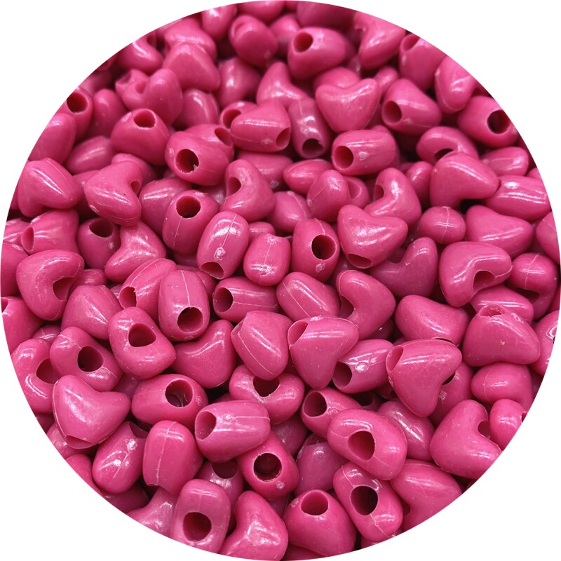 50 stk 10mm store hul akrylperler hjerteformede perler med mellemrum til smykkefremstilling gør-det-selv charms armbånd halskæde tilbehør: 03