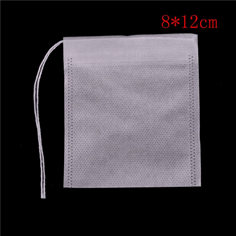 100 stk / sæt tegningslinje ikke-vævet filterpose tepose brygning gryderet filterpose 6 størrelser til rådighed: 8 x 12cm