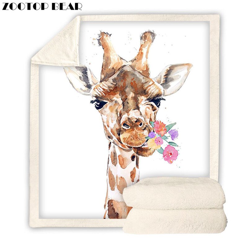 Sherpa Fleece Blanket Boy Horse Plush Blanket Animal Home Travel Adult Bedclothes ZOOTOP BEAR: BZSX4163 / 150x200cm